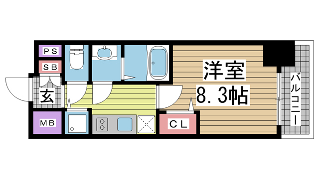 プレサンスKOBEグレンツ 710|神戸市兵庫区新開地(JR東海道本線(近畿)神戸駅)のマンション間取 プレサンスKOBEグレンツ 710|神戸市兵庫区新開地(JR東海道本線(近畿)神戸駅)のマンション間取