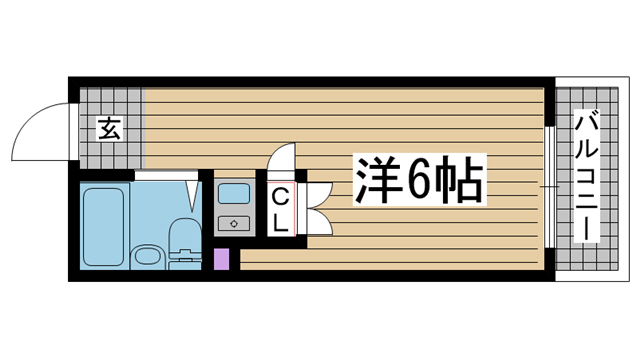 神戸市中央区琴ノ緒町の賃貸物件間取画像