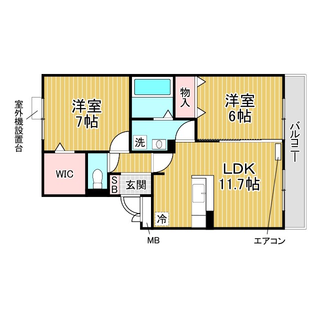 神戸市北区北五葉の賃貸物件間取画像