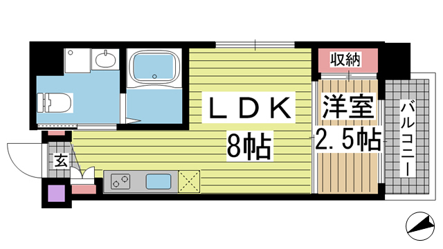 ザ・コッチ神戸 902|神戸市兵庫区西橘通(JR東海道本線(近畿)神戸駅)のマンション間取 ザ・コッチ神戸 902|神戸市兵庫区西橘通(JR東海道本線(近畿)神戸駅)のマンション間取