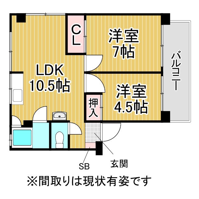 神戸市中央区中山手通の賃貸物件間取画像