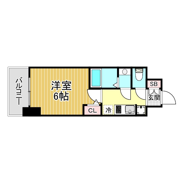 アドバンス神戸ラシュレ 1209|神戸市兵庫区西多聞通(JR東海道本線(近畿)神戸駅)のマンション間取 アドバンス神戸ラシュレ 1209|神戸市兵庫区西多聞通(JR東海道本線(近畿)神戸駅)のマンション間取