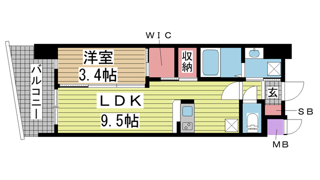 セレニテ神戸ミラクシュッド 602|神戸市兵庫区荒田町(JR東海道本線(近畿)神戸駅)のマンション間取 セレニテ神戸ミラクシュッド 602|神戸市兵庫区荒田町(JR東海道本線(近畿)神戸駅)のマンション間取