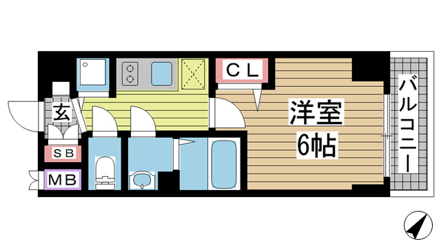 プレサンスKOBEシフォン 406|神戸市兵庫区羽坂通(JR山陽本線兵庫駅)のマンション間取 プレサンスKOBEシフォン 406|神戸市兵庫区羽坂通(JR山陽本線兵庫駅)のマンション間取