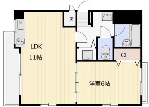ポールドエスカール 302|神戸市中央区花隈町(JR東海道本線(近畿)元町駅)のマンション間取 ポールドエスカール 302|神戸市中央区花隈町(JR東海道本線(近畿)元町駅)のマンション間取
