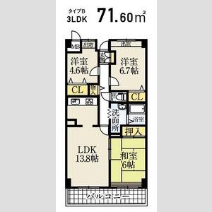 神戸市須磨区南落合の賃貸物件間取画像