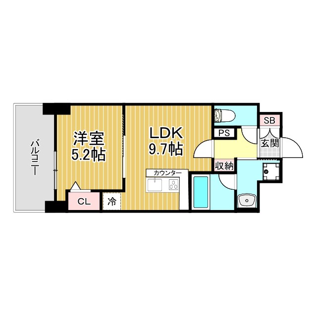 D-1兵庫 802|神戸市兵庫区浜崎通(JR山陽本線兵庫駅)のマンション間取 D-1兵庫 802|神戸市兵庫区浜崎通(JR山陽本線兵庫駅)のマンション間取