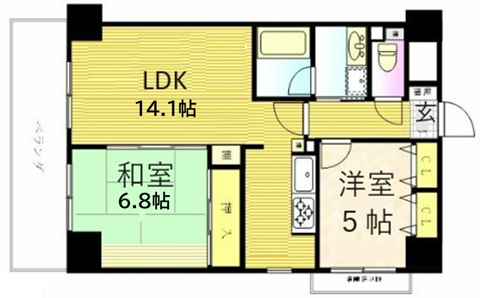 ライオンズプラザ神戸 909|神戸市兵庫区新開地(JR東海道本線(近畿)神戸駅)のマンション間取 ライオンズプラザ神戸 909|神戸市兵庫区新開地(JR東海道本線(近畿)神戸駅)のマンション間取