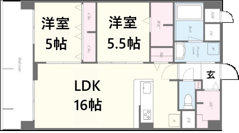 エクセルハイム東灘 402|神戸市東灘区北青木(阪神本線青木駅)のマンション間取 エクセルハイム東灘 402|神戸市東灘区北青木(阪神本線青木駅)のマンション間取