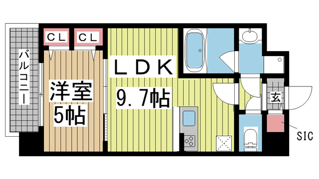 スプランディッド王子公園 306|神戸市灘区倉石通(阪急神戸線王子公園駅)のマンション間取 スプランディッド王子公園 306|神戸市灘区倉石通(阪急神戸線王子公園駅)のマンション間取