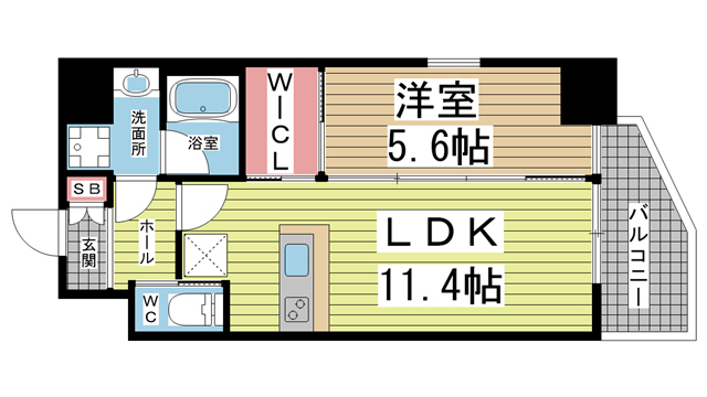 神戸市兵庫区三川口町の賃貸物件間取画像
