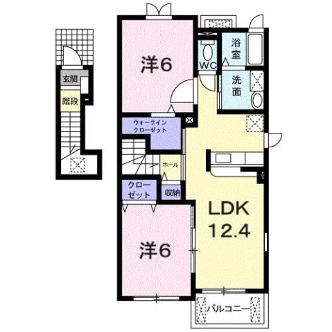 神戸市北区谷上東町の賃貸物件間取画像