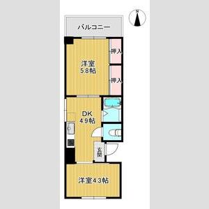 神戸市東灘区甲南町の賃貸物件間取画像