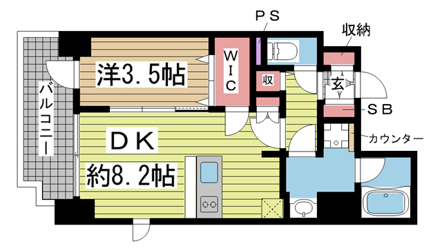 エステムコート神戸元町Ⅱザ・サロン 202|神戸市中央区元町通(JR東海道本線(近畿)神戸駅)のマンション間取 エステムコート神戸元町Ⅱザ・サロン 202|神戸市中央区元町通(JR東海道本線(近畿)神戸駅)のマンション間取