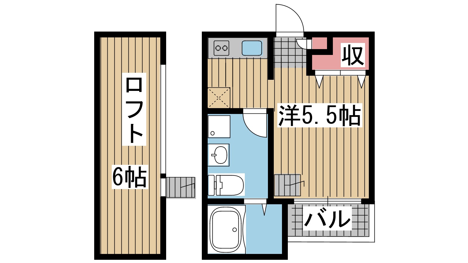 神戸市長田区久保町の賃貸物件間取画像
