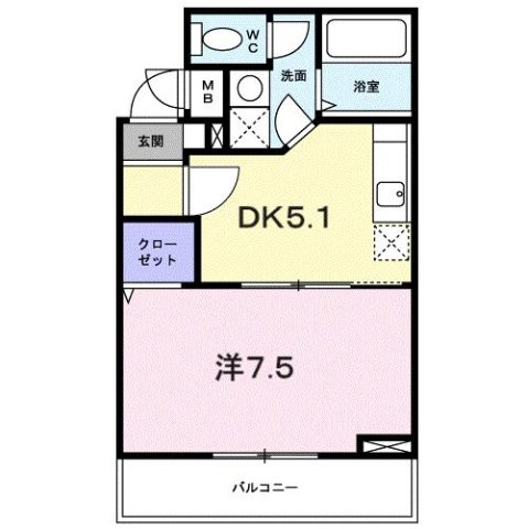 神戸市北区八多町中の賃貸物件間取画像