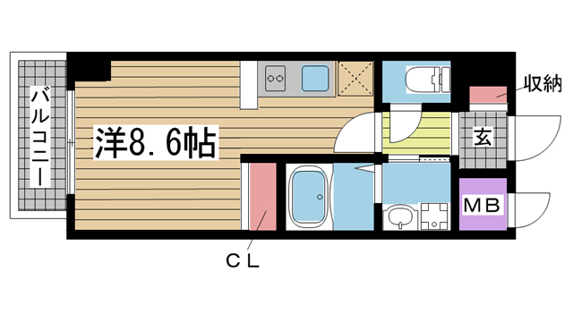 神戸市灘区灘南通の賃貸物件間取画像