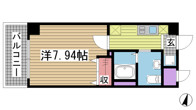 ラ・フォンテ神戸長田 706|神戸市長田区北町(神戸高速線高速長田駅)のマンション間取 ラ・フォンテ神戸長田 706|神戸市長田区北町(神戸高速線高速長田駅)のマンション間取