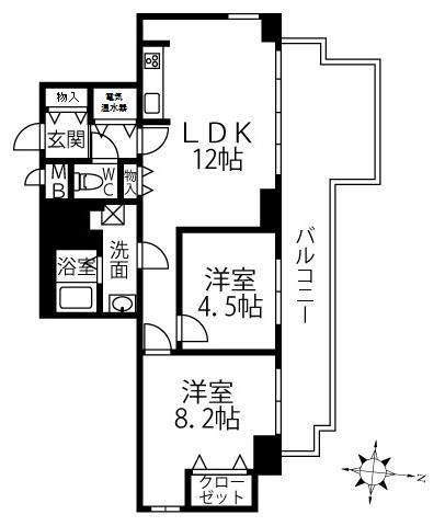 神戸市東灘区森南町の賃貸物件間取画像