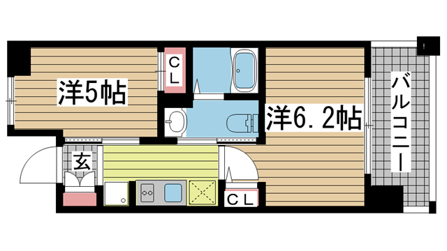 神戸市兵庫区西宮内町の賃貸物件間取画像