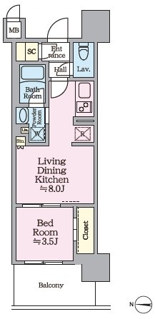 神戸市須磨区西落合の賃貸物件間取画像