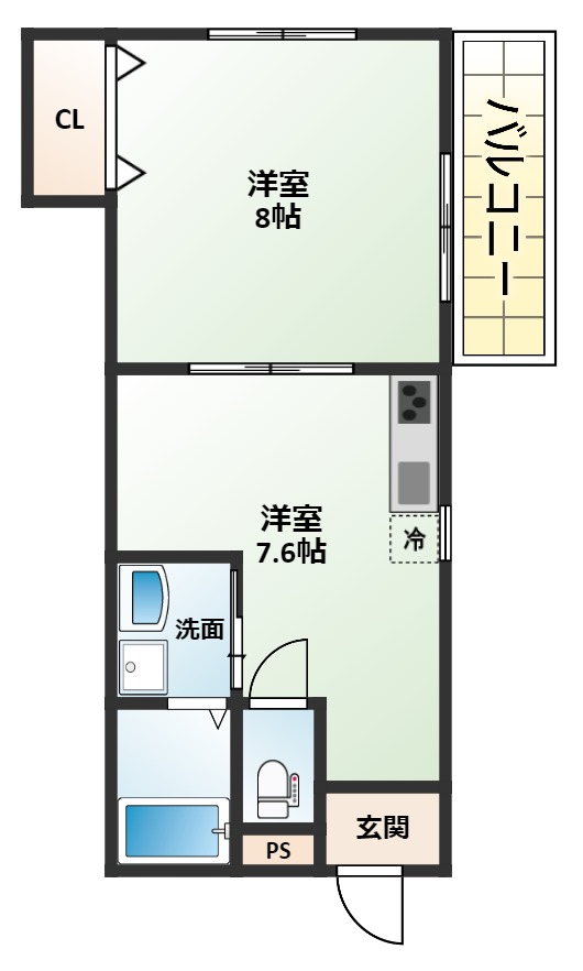 芦屋市打出町の賃貸物件間取画像