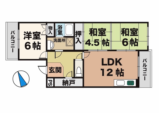 神戸市垂水区福田の賃貸物件間取画像