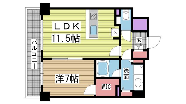 神戸市兵庫区西出町の賃貸物件間取画像