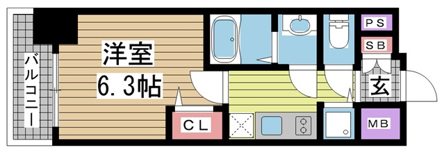 神戸市兵庫区新開地の賃貸物件間取画像