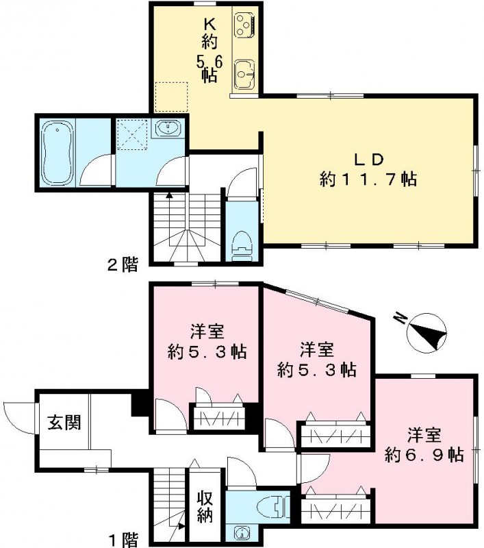 神戸市灘区薬師通の賃貸物件間取画像