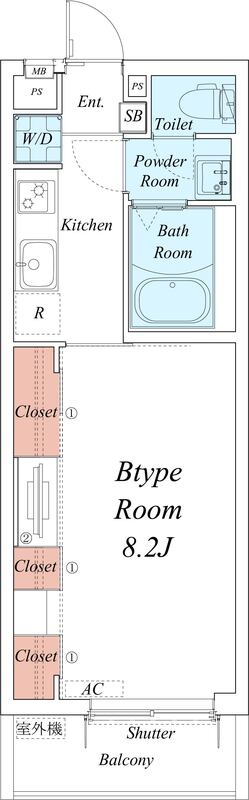 神戸市兵庫区矢部町の賃貸物件間取画像
