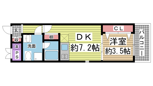 神戸市灘区岩屋中町の賃貸物件間取画像