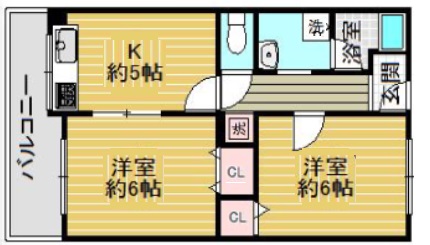 神戸市兵庫区中道通の賃貸物件間取画像