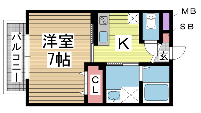神戸市北区鈴蘭台北町の賃貸物件間取画像