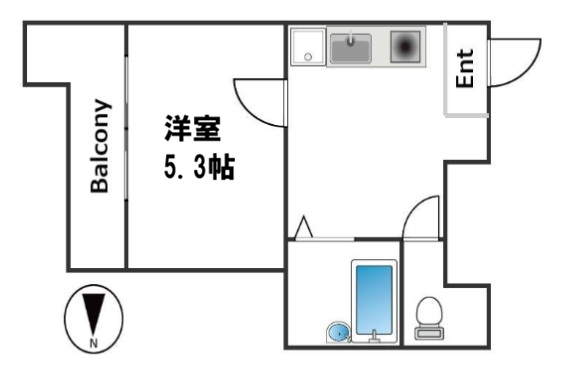 神戸市中央区二宮町の賃貸物件間取画像