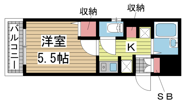 神戸市中央区割塚通の賃貸物件間取画像