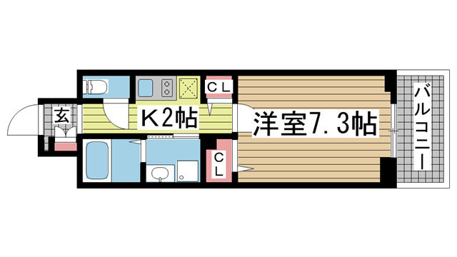 神戸市中央区御幸通の賃貸物件間取画像