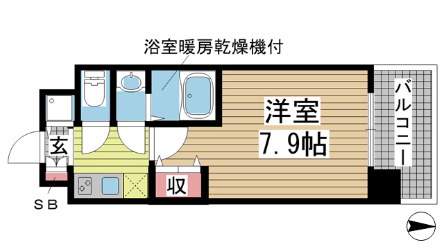 神戸市中央区生田町の賃貸物件間取画像