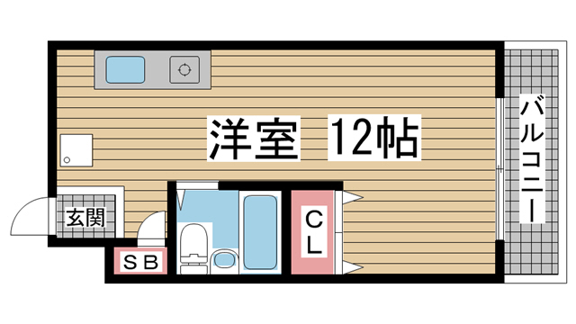 レスポワール花隈 505|神戸市中央区花隈町(神戸高速線花隈駅)のマンション間取 レスポワール花隈 505|神戸市中央区花隈町(神戸高速線花隈駅)のマンション間取