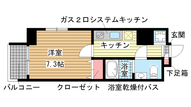 神戸市兵庫区佐比江町の賃貸物件間取画像