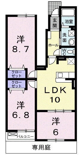フェリーチェ 101|三木市自由が丘本町(神戸電鉄粟生線志染駅)のアパート間取 フェリーチェ 101|三木市自由が丘本町(神戸電鉄粟生線志染駅)のアパート間取
