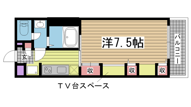 神戸市兵庫区駅南通の賃貸物件間取画像