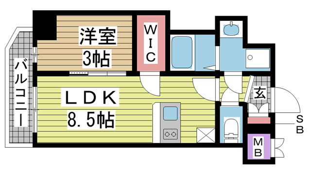 神戸市中央区加納町の賃貸物件間取画像