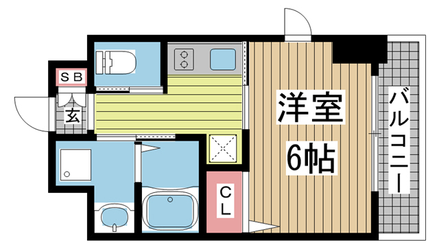 神戸市中央区楠町の賃貸物件間取画像