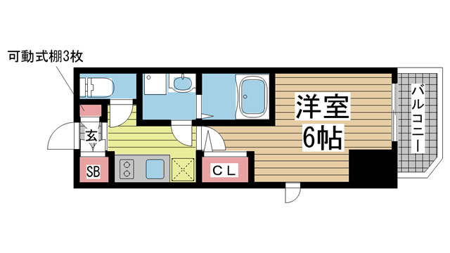 神戸市中央区楠町の賃貸物件間取画像