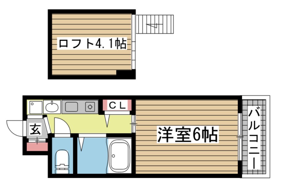 神戸市中央区琴ノ緒町の賃貸物件間取画像