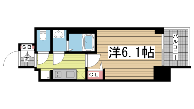 神戸市兵庫区大開通の賃貸物件間取画像