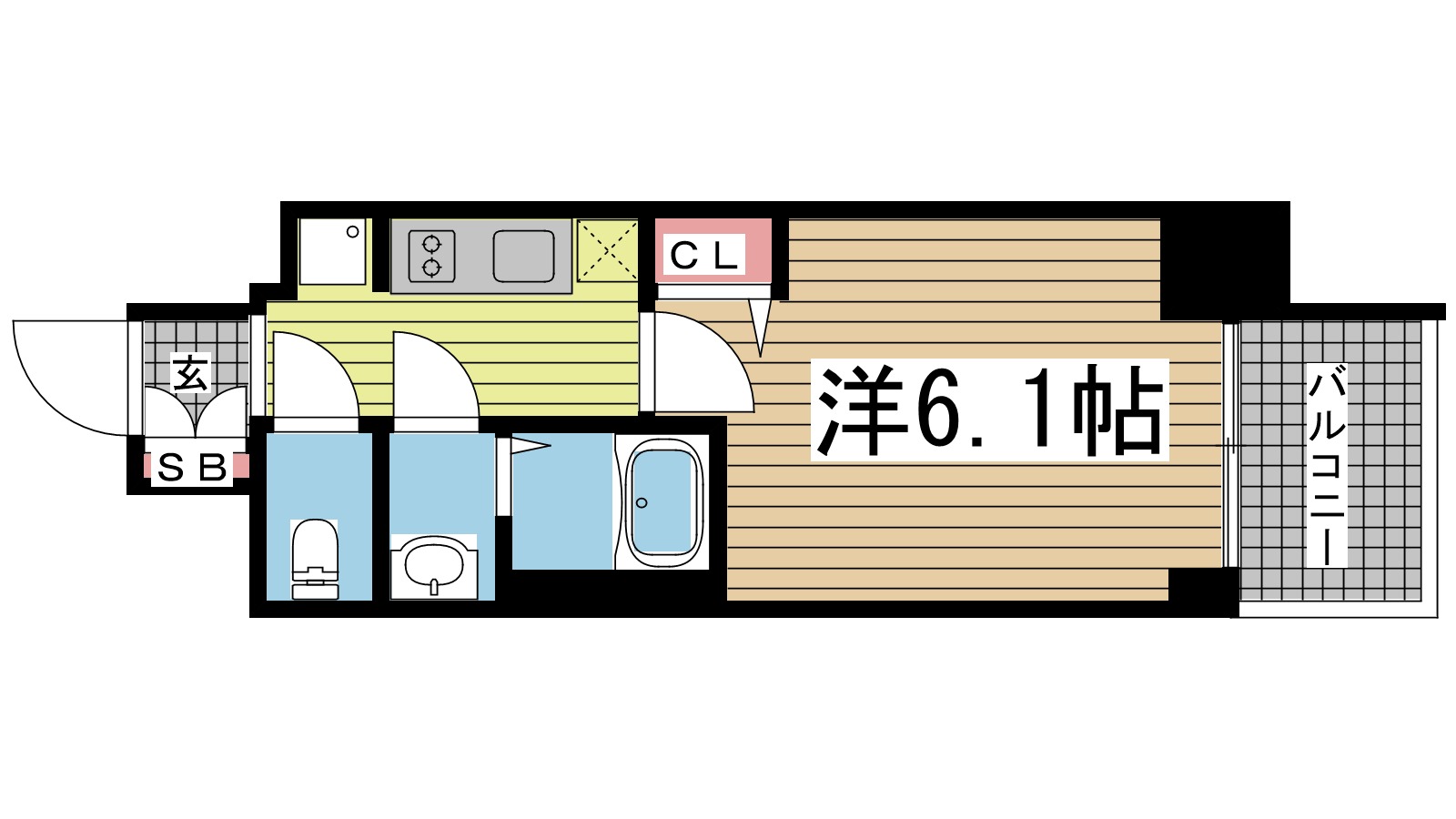 神戸市兵庫区大開通の賃貸物件間取画像