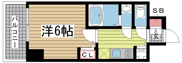 神戸市中央区琴ノ緒町の賃貸物件間取画像
