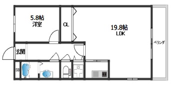 甲南シャトー三宮 306|神戸市中央区小野柄通(JR東海道本線(近畿)三ノ宮駅)のマンション間取 甲南シャトー三宮 306|神戸市中央区小野柄通(JR東海道本線(近畿)三ノ宮駅)のマンション間取